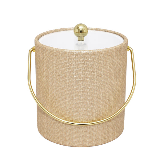 Beige Metallic Wicker 3 qt. Ice Bucket image 0