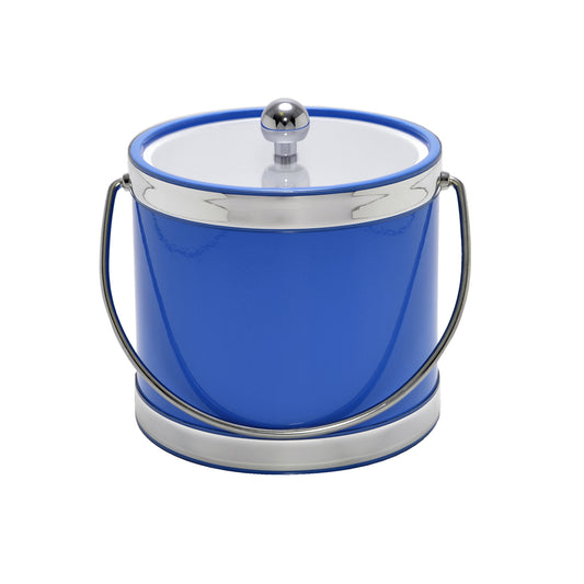Blue with Dual Silver Bands 3 qt. Ice Bucket image 0