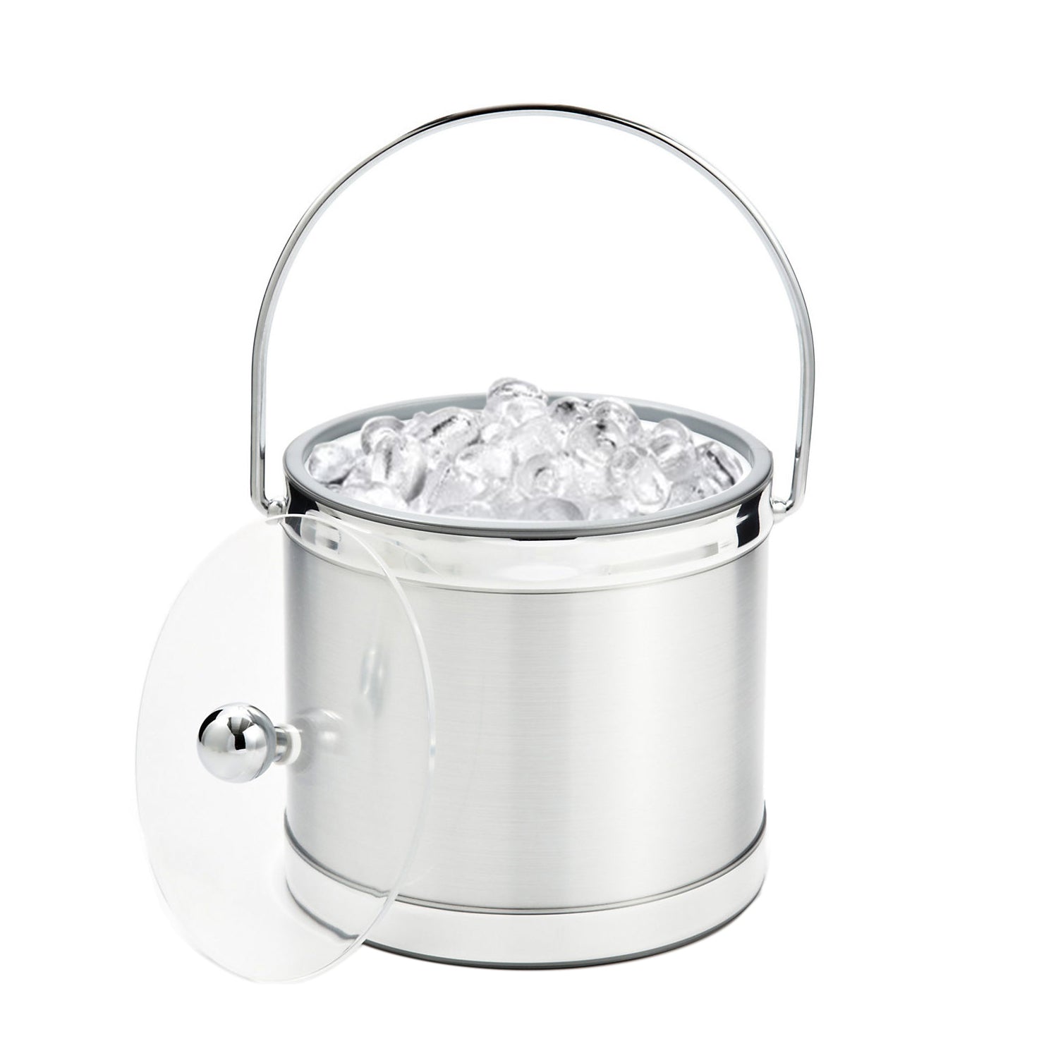 Brushed Silver 3 qt. Ice Bucket image 1