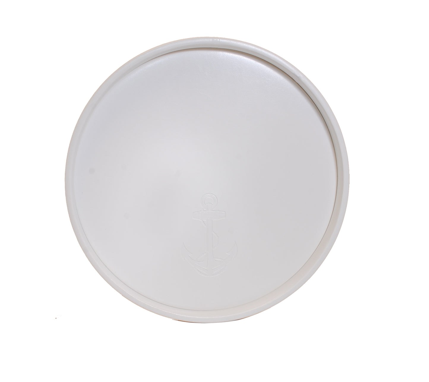 White Castilian Debossed Anchor Round Tray image 0