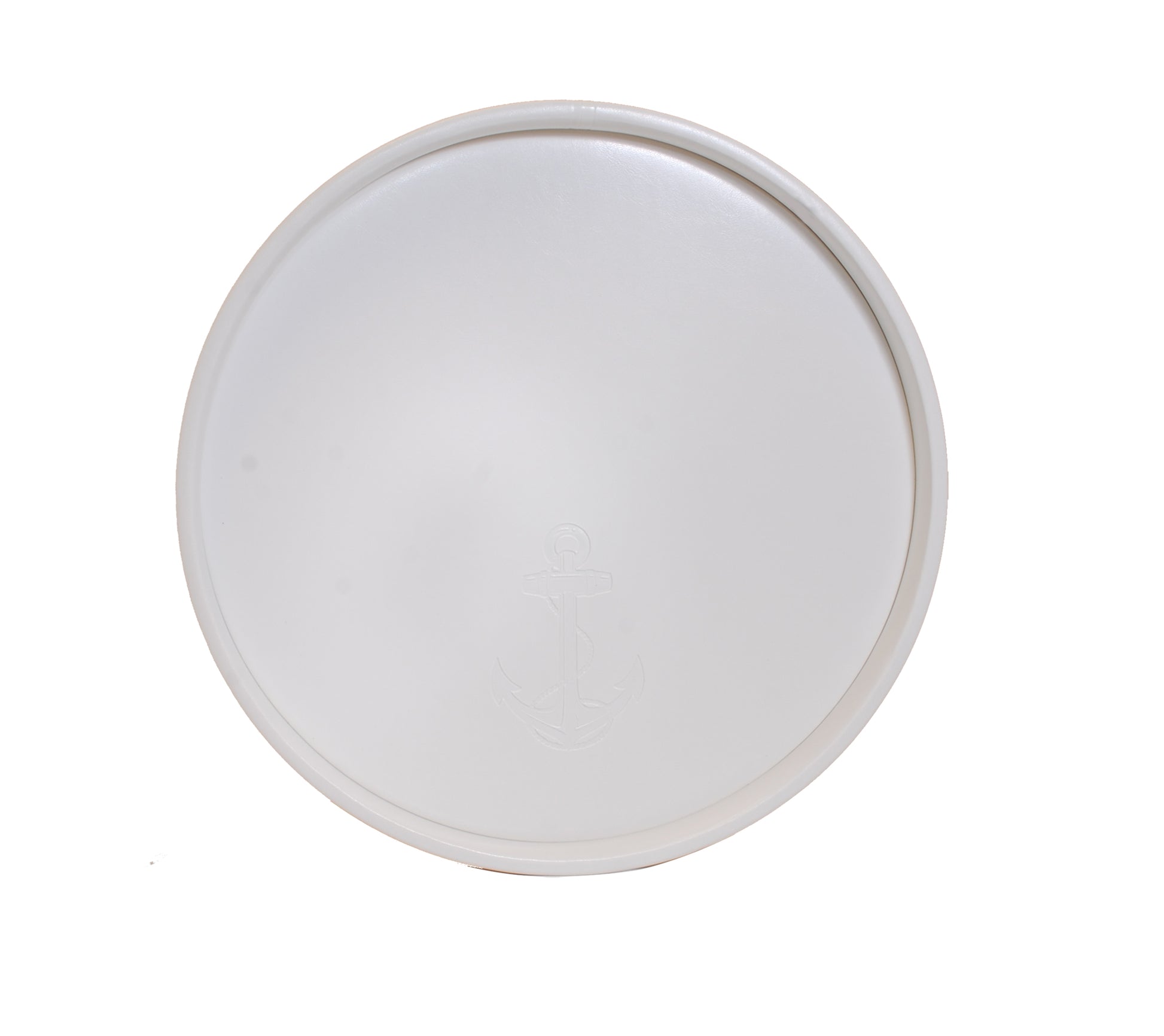White Castilian Debossed Anchor Round Tray image 0