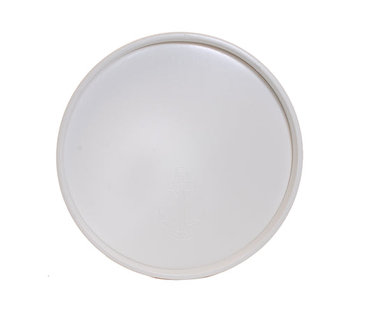 White Castilian Debossed Anchor Round Tray image 0