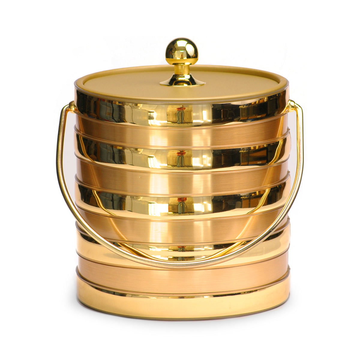 Brushed Gold Barrel 3 qt. Ice Bucket image 0