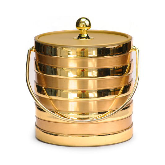 Brushed Gold Barrel 3 qt. Ice Bucket image 0