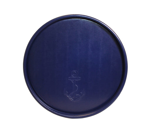 Blue Castilian Debossed Anchor Round Tray image 0
