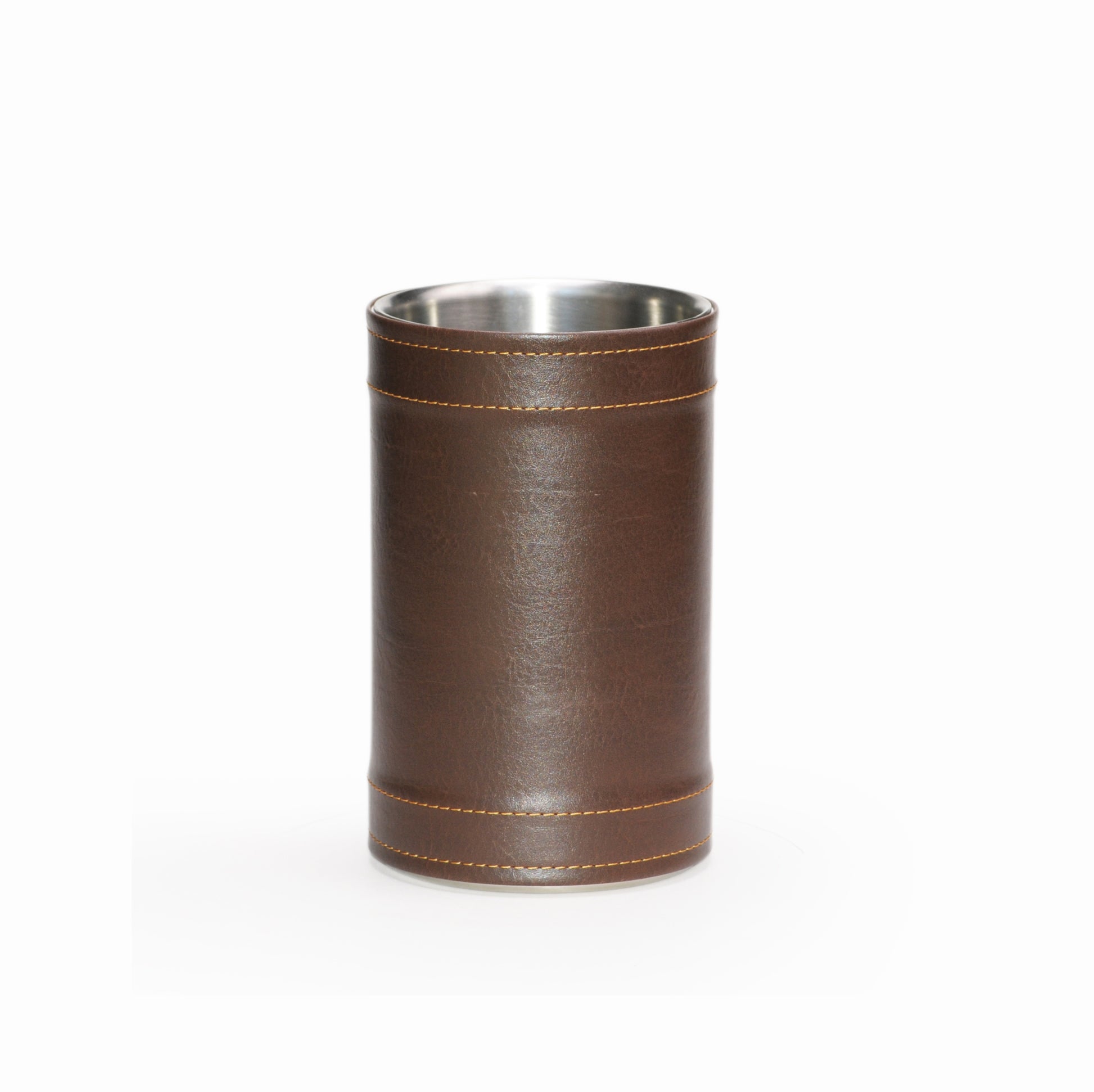 Brown Leatherette Stitched Wine Cooler image 0
