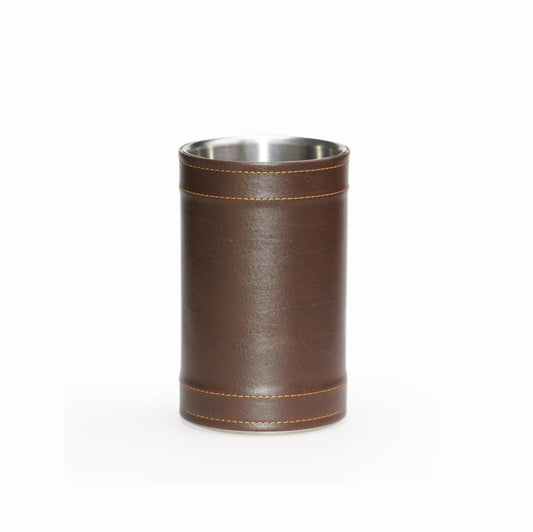 Brown Leatherette Stitched Wine Cooler image 0