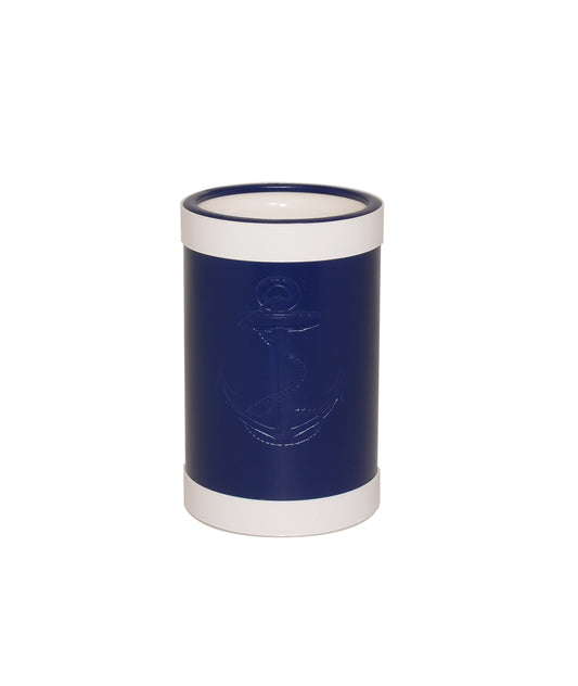 Blue Castilian Debossed Anchor Wine Cooler image 0