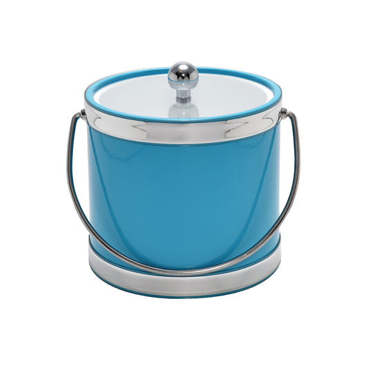 Turquoise with Dual Silver Bands 3 qt. Ice Bucket image 0