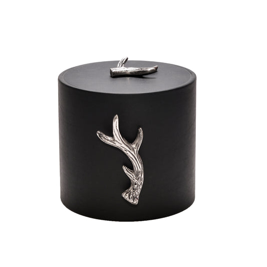 Black Italia Leatherette w Antlers 3 qt Ice Bucket image 0
