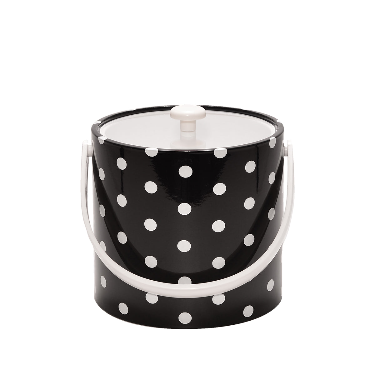 Black With White Polka Dots 3 qt. Ice Bucket image 0