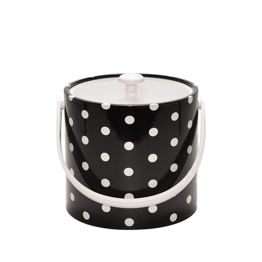 Black With White Polka Dots 3 qt. Ice Bucket image 0